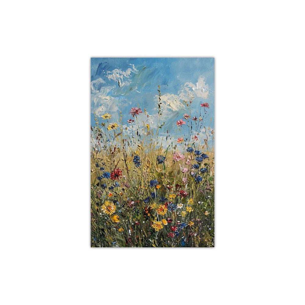 Wildflower Canvas Wall Art – Vintage Floral Farmhouse Decor Print Canvas Wall Art Qst MD05455 20x30cm Unframed