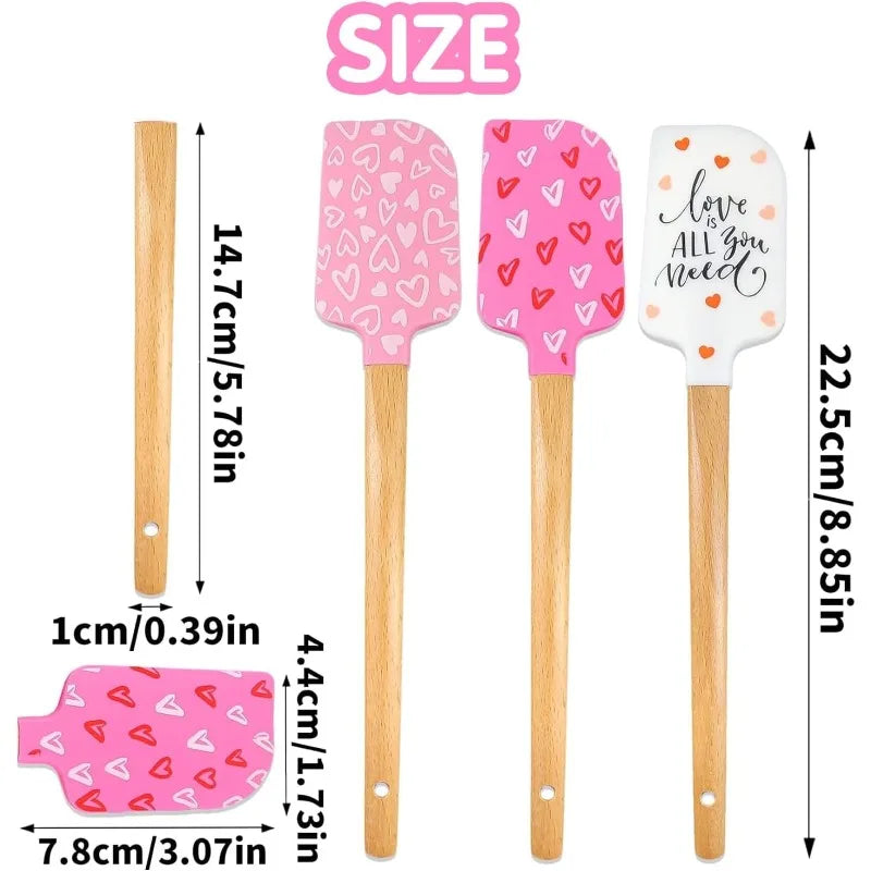 Food-Grade Silicone Spatula with Wooden Handle | Non-Stick Silicone Spatula Qme