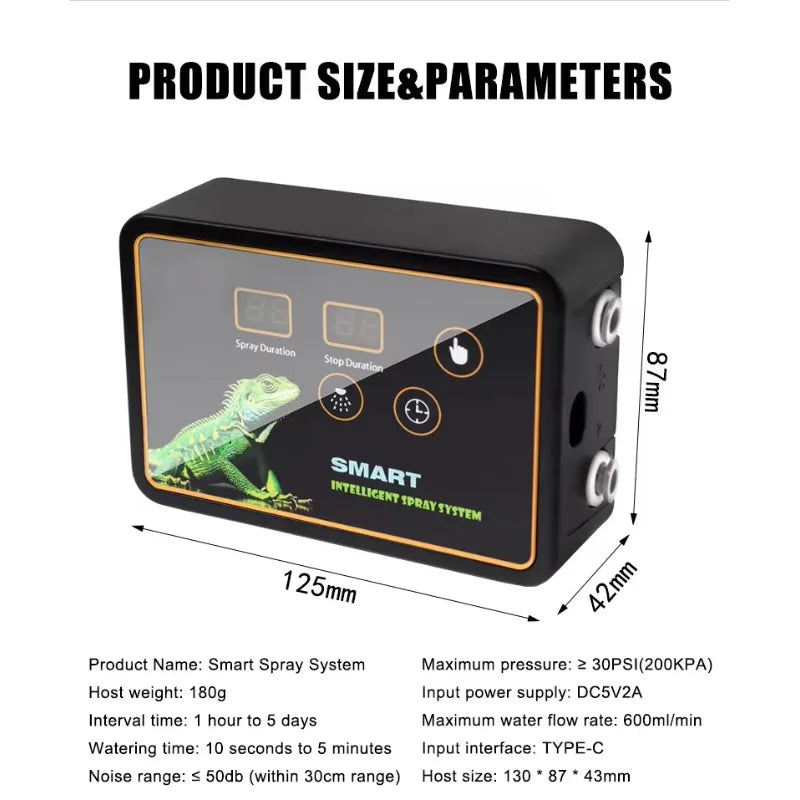 Reptile Smart Spray System – Quiet Intelligent Misting Kit Reptile Misting System Qst