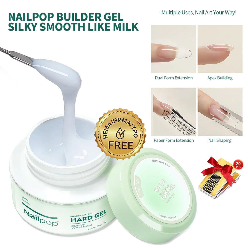 Nailpop Milky Builder Gel UV/LED Nail Extensions – 30ml Builder Gel Qme