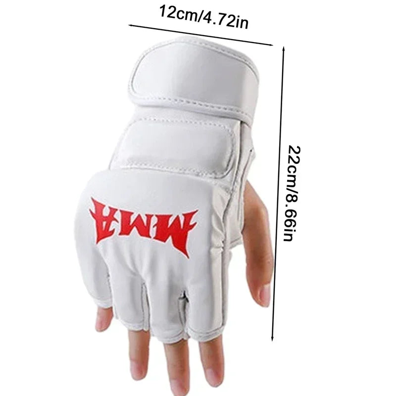 Half-Finger Leather Boxing Gloves – Adult Training Gloves Boxing Training Gloves Qme