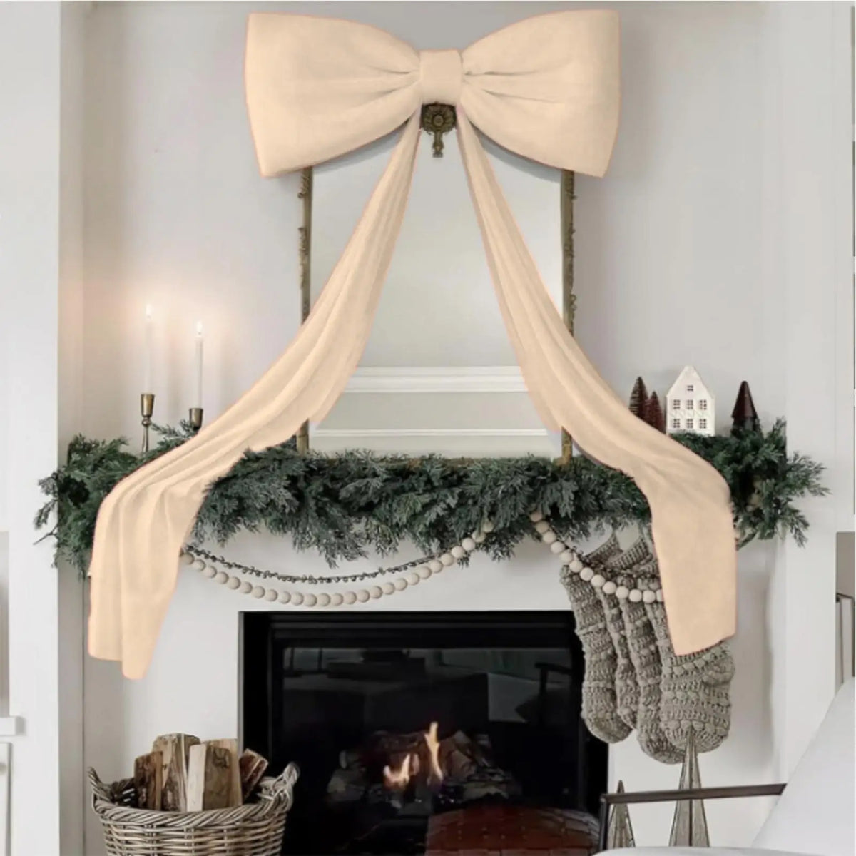 Large Velvet Bow Christmas Tree Topper – 8 Inch Holiday Decor Christmas Tree Topper Qme