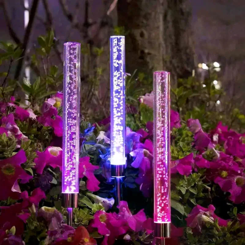 Solar Bubble Bar Garden Light – Color Changing Path Lamp Solar Path Light Qme