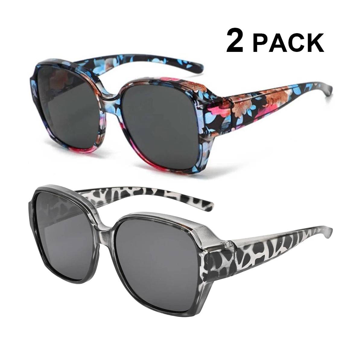 VOPHA Over-Glasses Sunglasses UV400 Clip-On – Men & Women Clip-On Sunglasses Qst 2Pcs-3