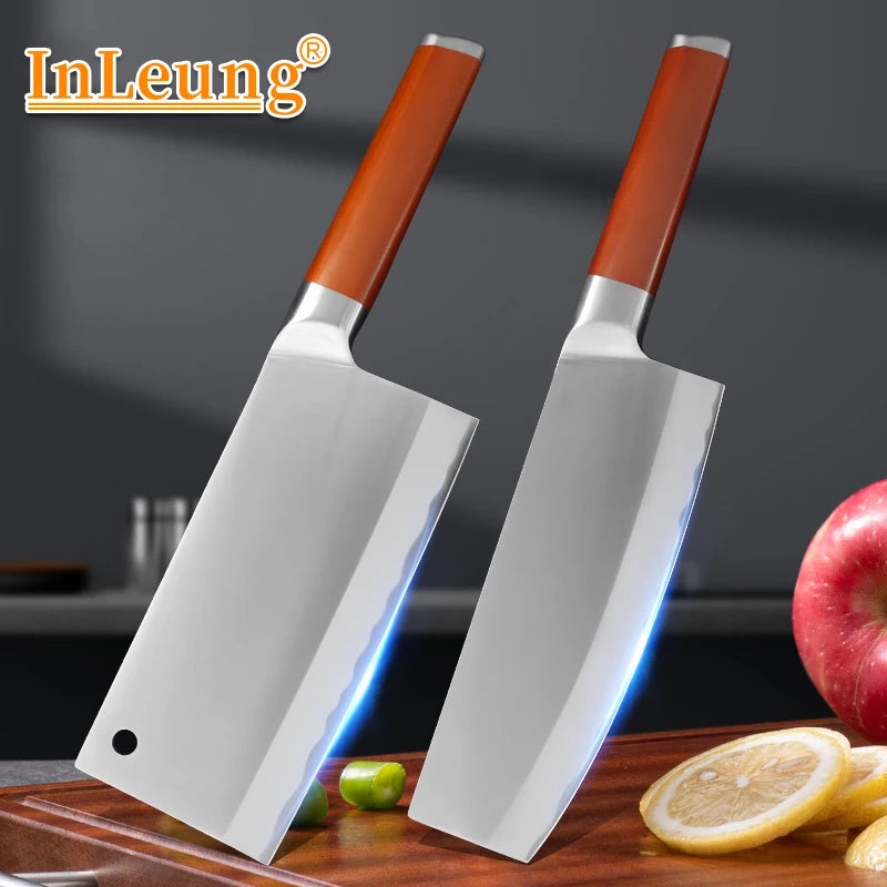 InLeung Stainless Steel Meat & Vegetable Cleaver Chef Knife Kitchen Cleaver Knife Qst