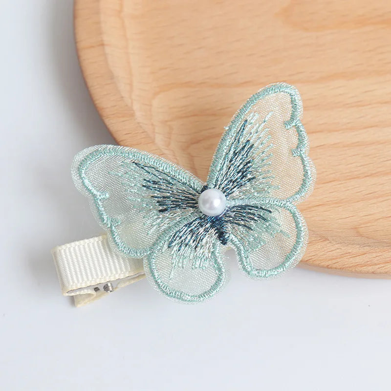 Retro Embroidery Butterfly Hairpin – Chiffon Side Clip Embroidery Hair Clip Qme