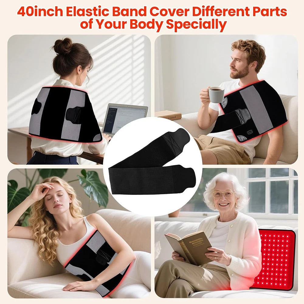 150 LED Red Light Therapy Mat 660nm 850nm Infrared Body Pad Red Light Therapy Mat Qst