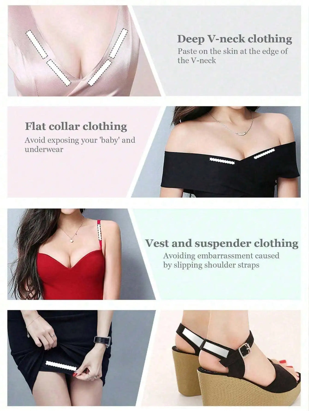 Invisible Anti-Light Shirt Collar Shoulder Strap Cover Strip Wardrobe Accessory Strip Qme