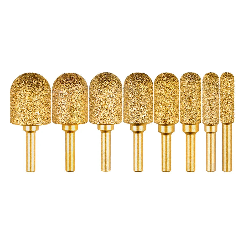 8-Piece Diamond Grinding Heads | Metal & Stone Engraving Set Diamond Grinding Bit Set Qme