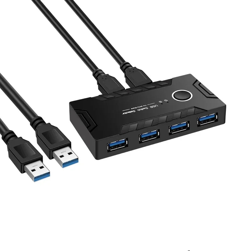 USB 3.0 KVM Switch – Share Keyboard, Mouse & Printer on 2 PCs USB KVM Switch Qme