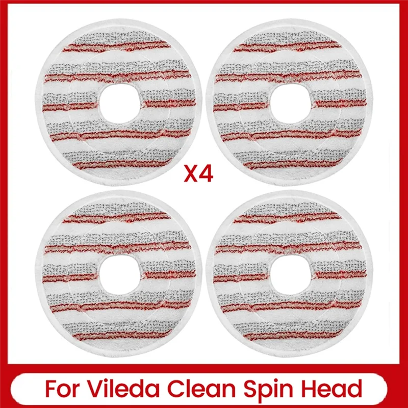 4-Pack Microfiber Mop Pad Refills for Vileda Spin Mop Mop Pad Refills Qst light green NONE