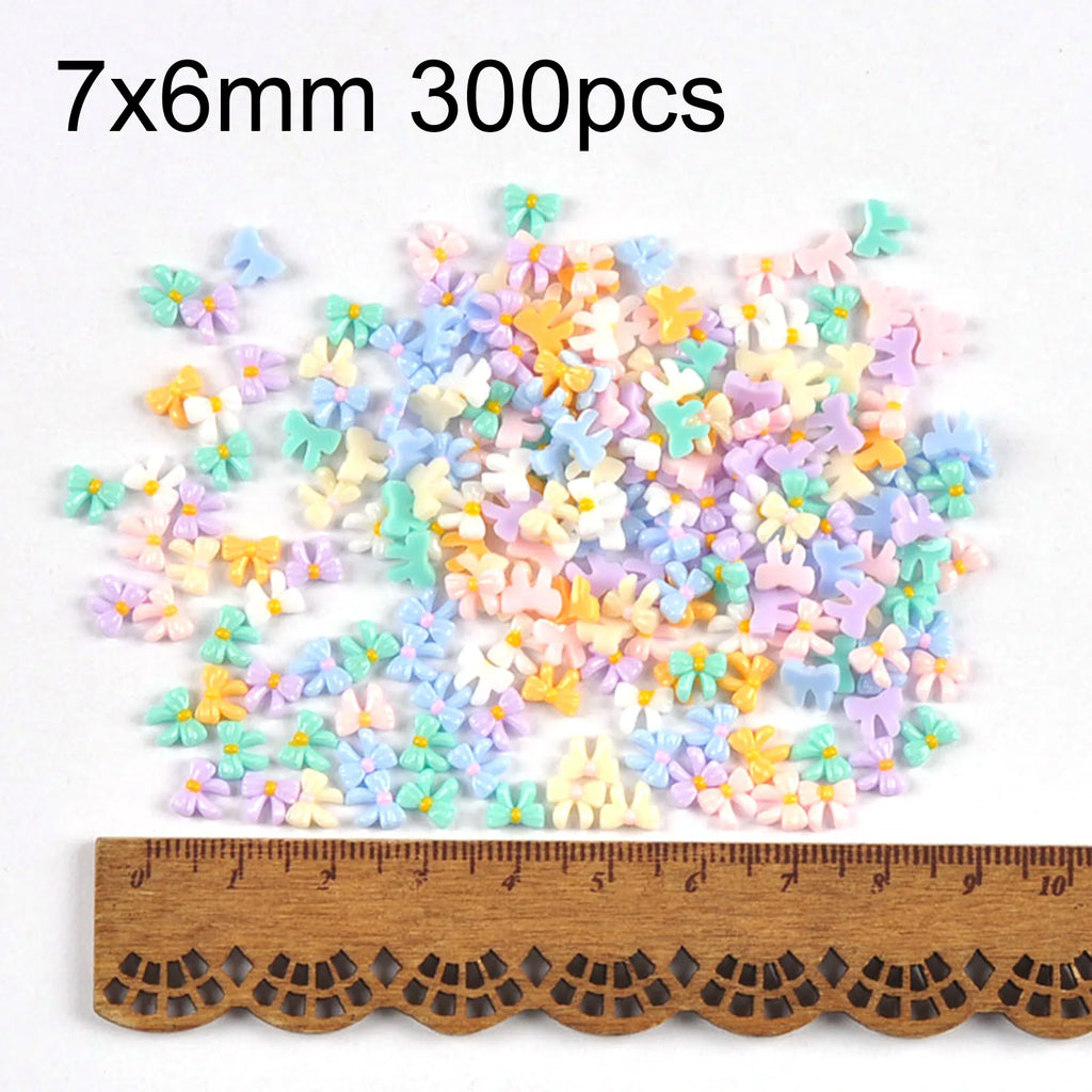 50pc Butterfly Bow Resin Flatback Cabochons – Nail Art & DIY Nail Art Embellishments Qme 7x6mm 300pcs
