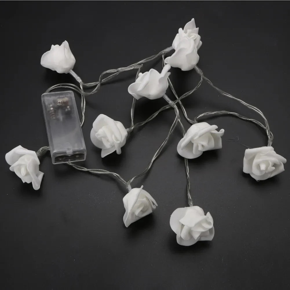 Rose Flower LED String Lights 1.2M 10 LED Fairy Lights Décor Fairy String Lights Qme