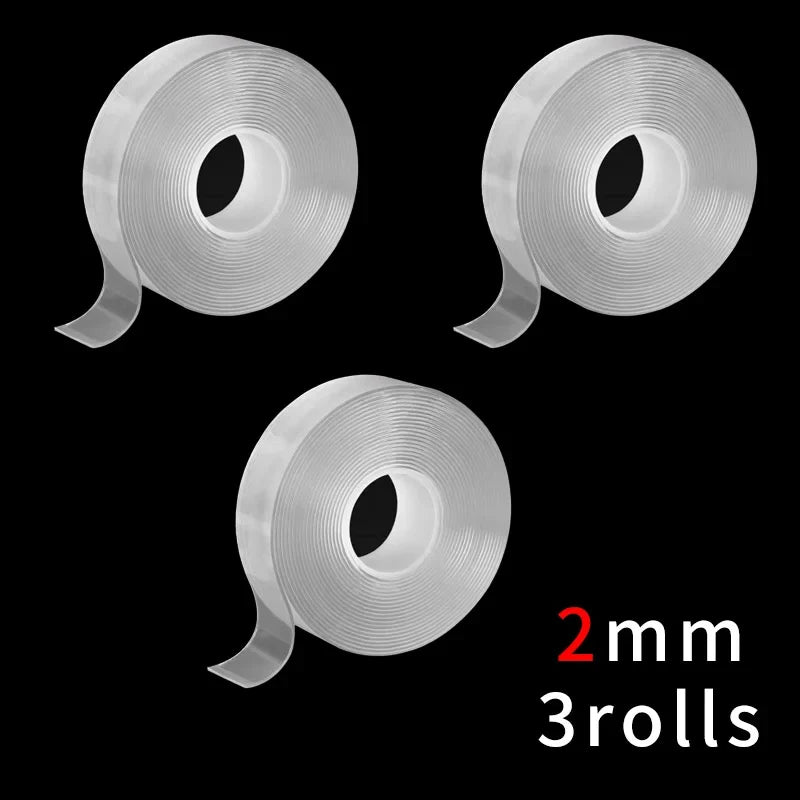 Transparent Nano Tape – Strong, Residue-Free, Thickened Nano Adhesive Tape Qme 2mm-3rolls 3M 20mm
