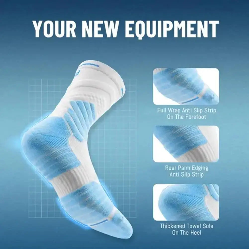 Men's Basketball Terry Sole Athletic Sports Socks – Non-Slip Athletic Sports Socks Qme