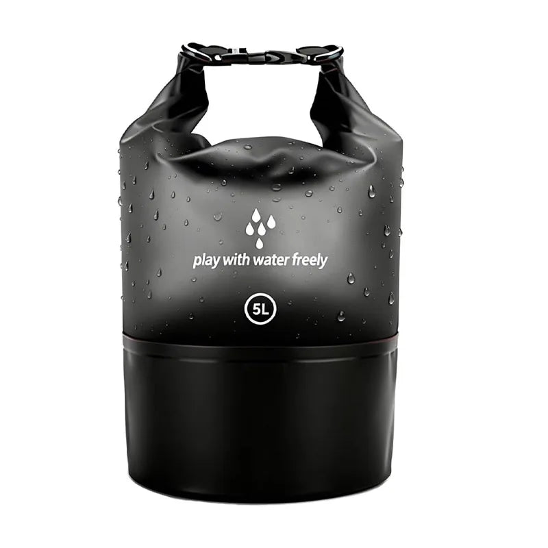 Waterproof Roll-Top Dry Bag – Lightweight PVC Storage Bag Waterproof Dry Bag Qme black