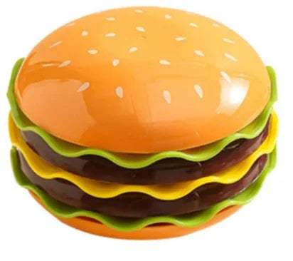 Stackable Hamburger Plate Set – 6-Layer Mini Dinner & Sauce Bowls Stackable Plate Set Qme 7-piece set