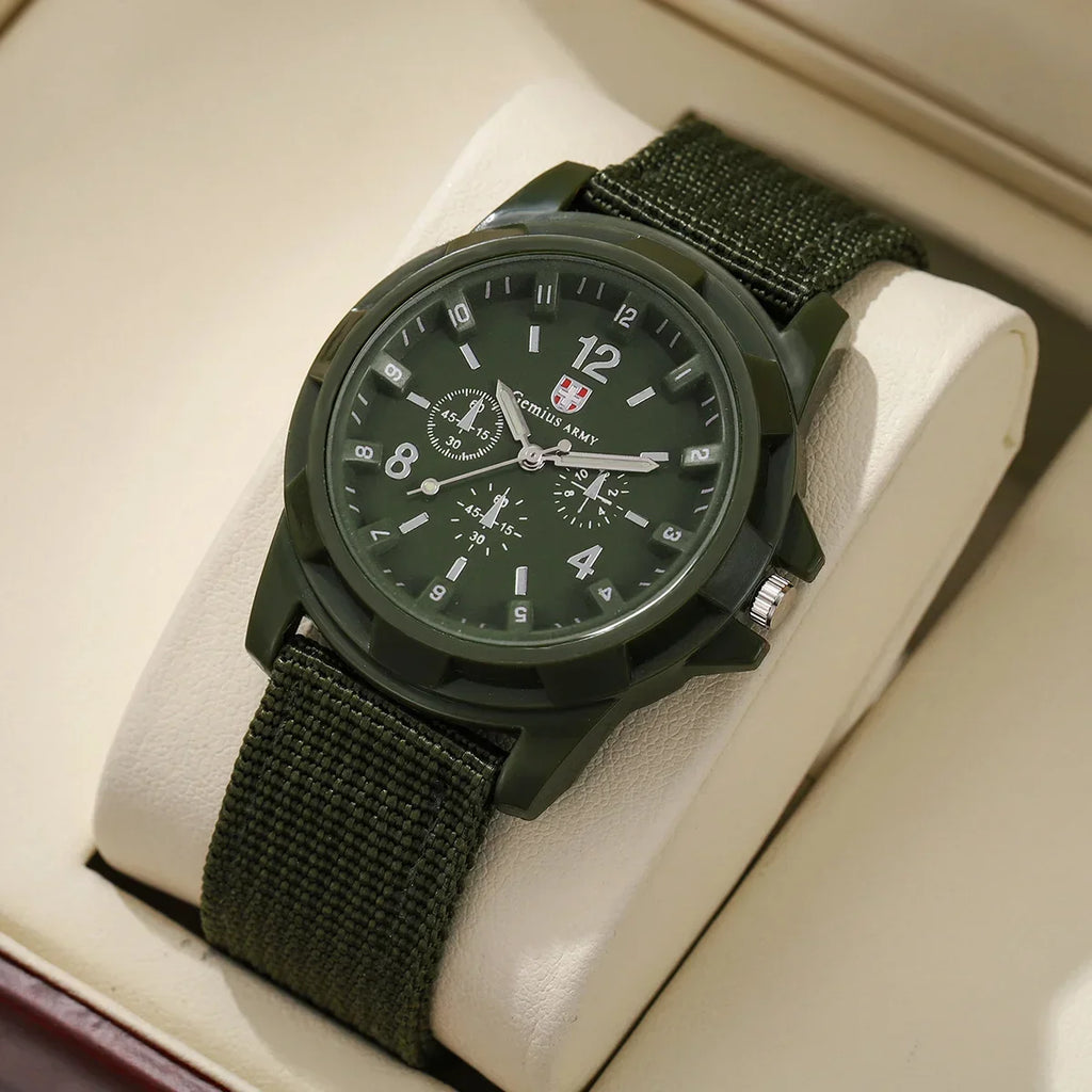 Men's Outdoor Night Light Quartz Watch Nylon Band Quartz Wrist Watch Qme
