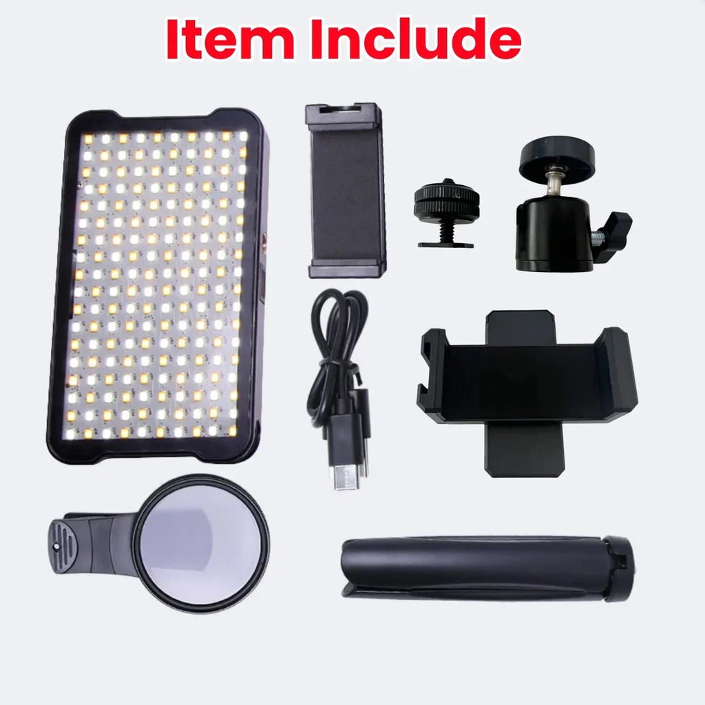 Professional Tattoo Fill Light 180 LED Beads & CPL Filter Tattoo Photography Light Qme black
