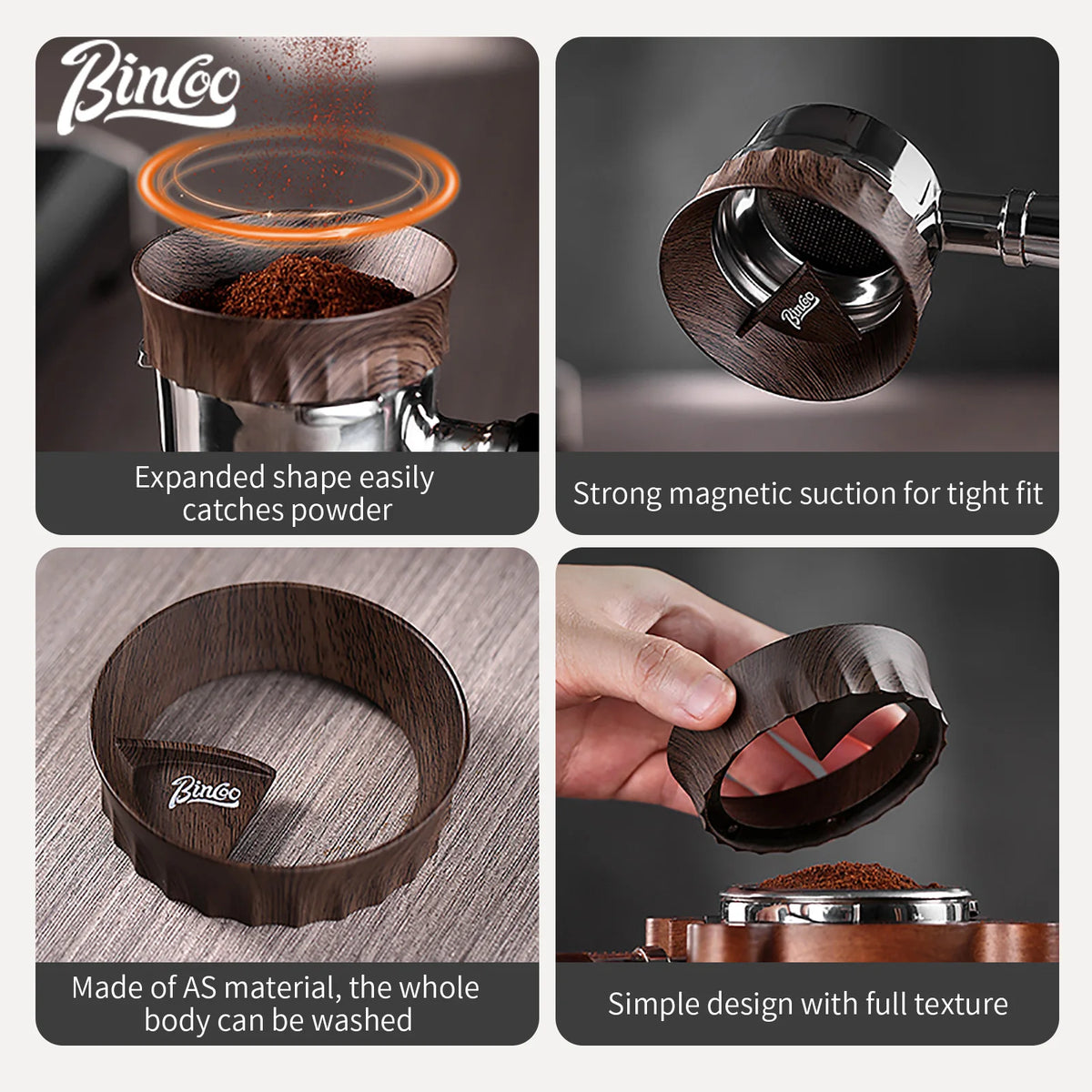 Bincoo Magnetic Coffee Dosing Ring 51mm 58mm Portafilter Espresso Dosing Ring Qst
