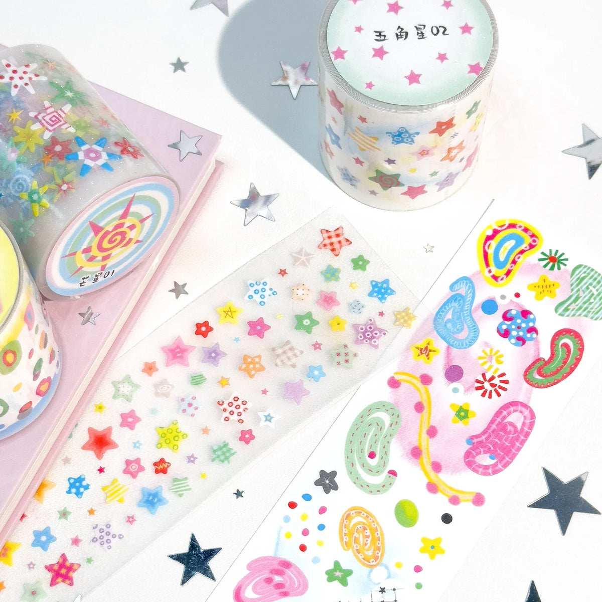 Y2K Star Pattern Washi Tape | Kawaii DIY Decorative Tape Decorative Washi Tape Qme