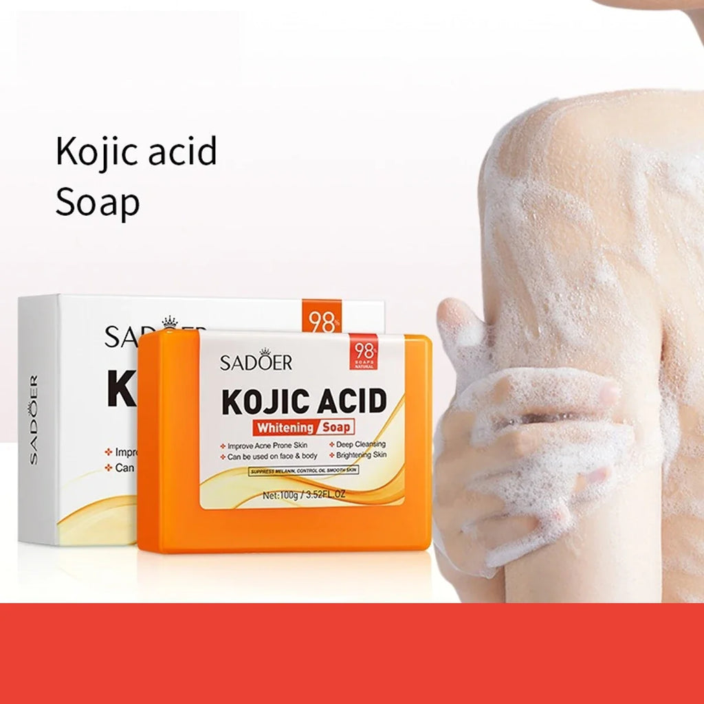 Kojic Acid & Arbutin Brightening Soap | Deep Cleansing Bar Brightening Cleansing Soap Qme