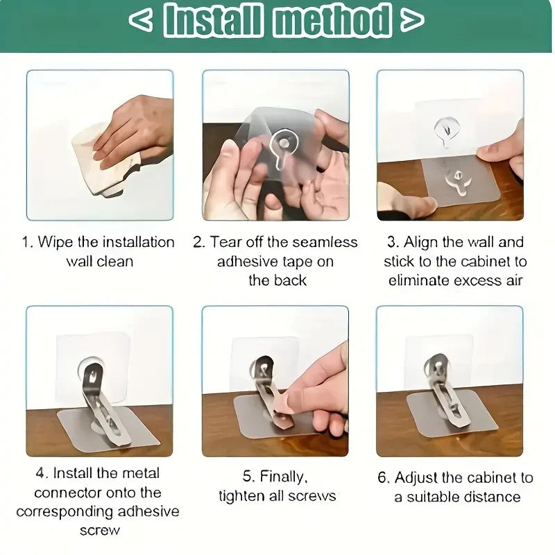 Self-Adhesive Furniture Anchors Anti-Tip Safety Straps | No Drill Furniture Safety Strap Qme