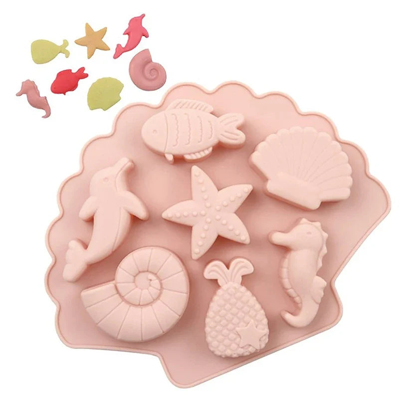 Ocean Silicone Mold – Dolphin & Mermaid Chocolate & Candy Mold Silicone Baking Mold Qme