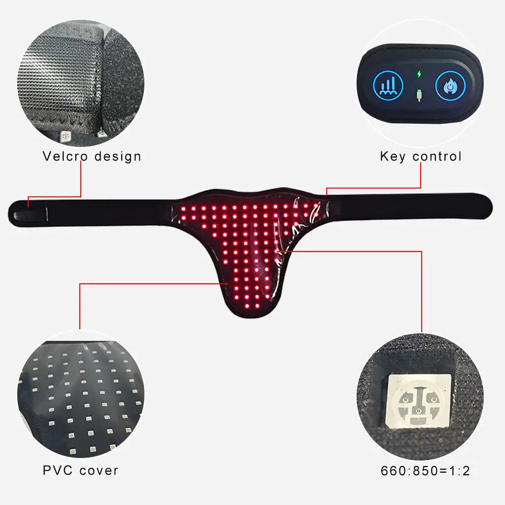 Wireless Red Light Therapy Belt 660nm 850nm Infrared Massage Pad Red Light Therapy Belt Qst