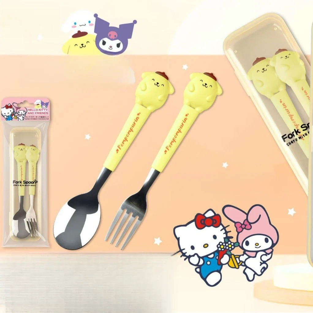 Hello Kitty Kuromi 304 Stainless Steel Portable Cutlery Set Portable Cutlery Set Qme 5