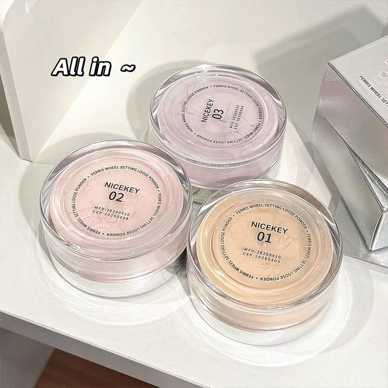 NICEKEY Matte Loose Setting Powder – Waterproof Oil Control Loose Setting Powder Qme