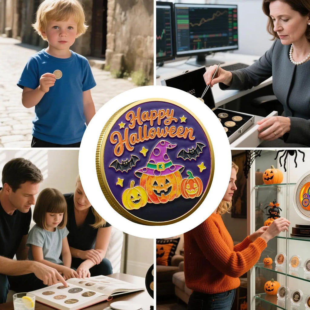 Halloween Metal Collector Coins – Party Decor & Treasure Hunt Novelty Collector Coins Qme