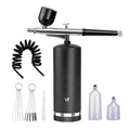 Peicon Mini Airbrush Kit with Compressor – Nail Art & Makeup Airbrush Kit Qst black