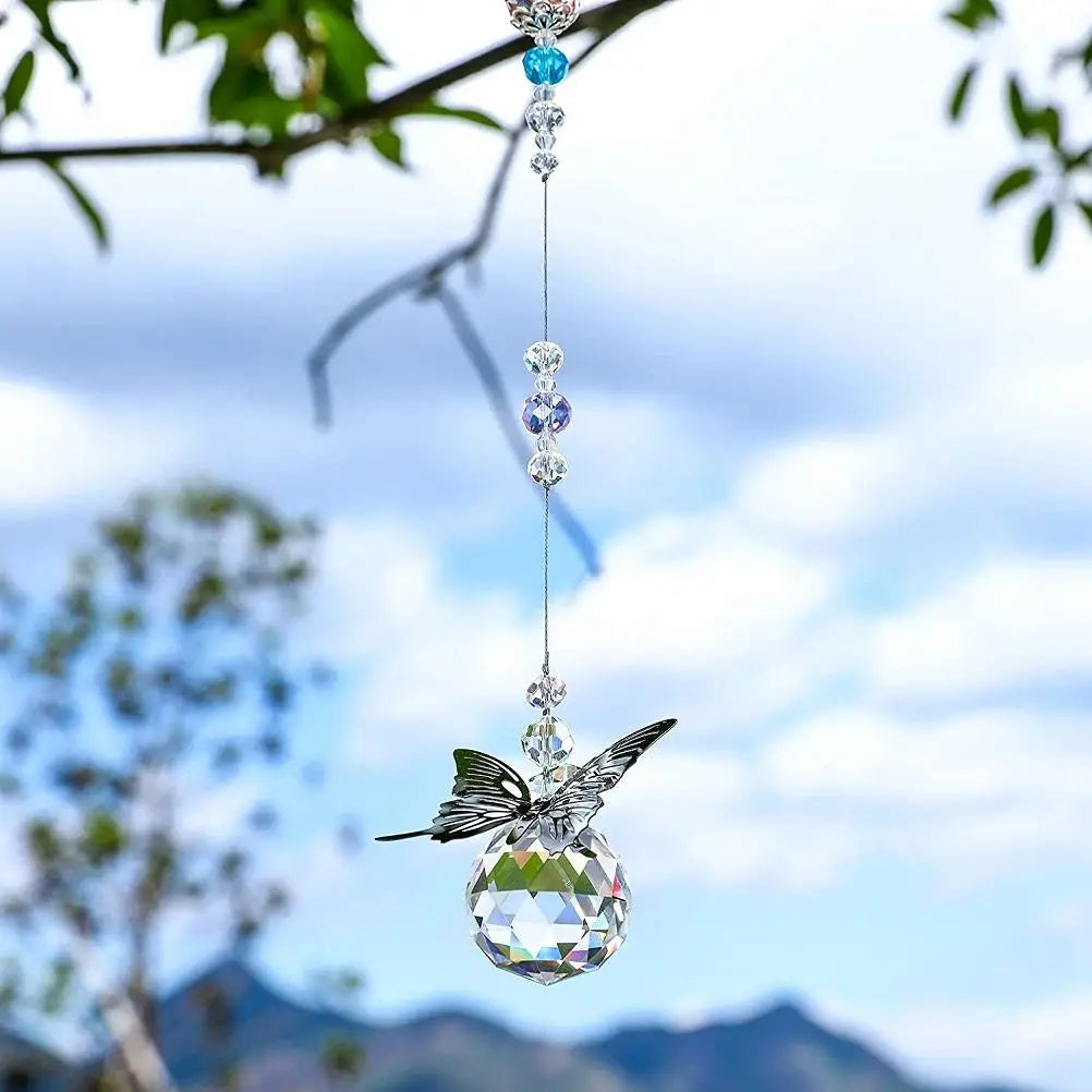 Butterfly Crystal Ball Sun Catcher Hanging Home Decoration Crystal Sun Catcher Qme