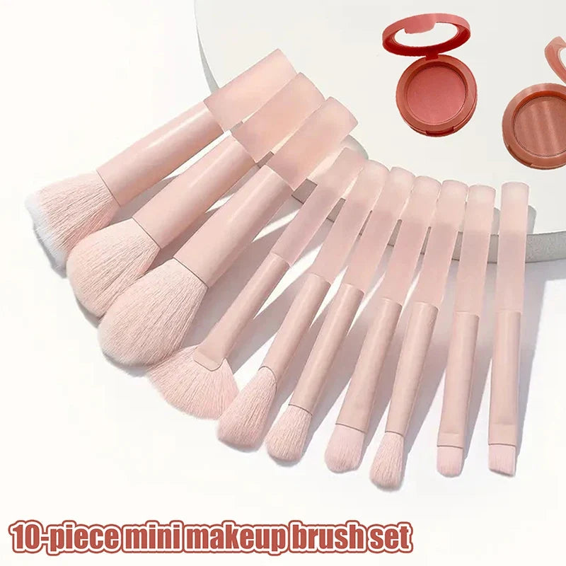 Mini Cherry Blossom Makeup Brush Set – 10 Pcs Travel Size Makeup Brush Set Qme