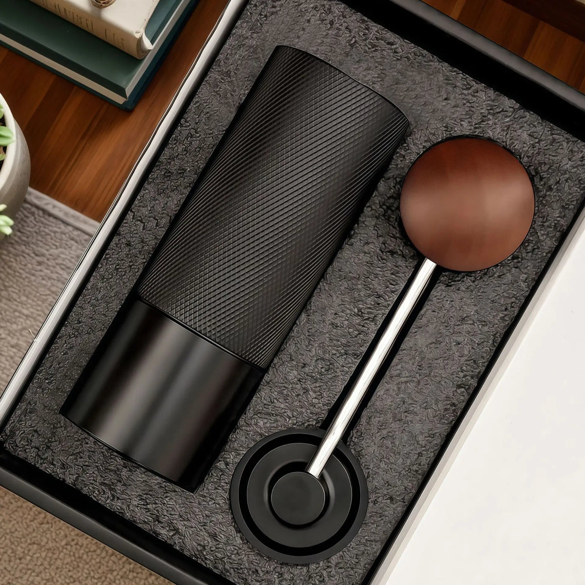 Manual Hand Coffee Grinder – Titanium & Aluminum Burr Mill Manual Coffee Grinder Qme Blk 5 StarSteel