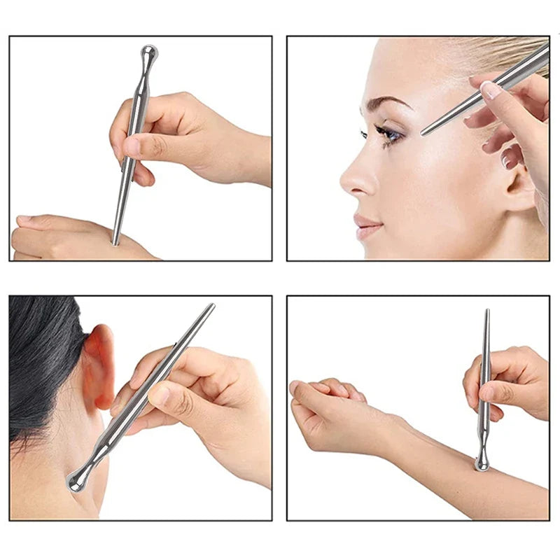 Metal Acupuncture Pen – Manual Trigger Point Massager Tool Acupressure Massage Pen Qme