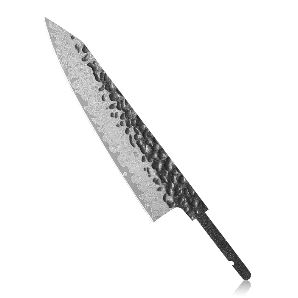DASHWAY 5" Damascus Steel Knife Blank Blade – DIY Full Tang Knife Blank Blade Qst Utility Knife Blade 5 inch