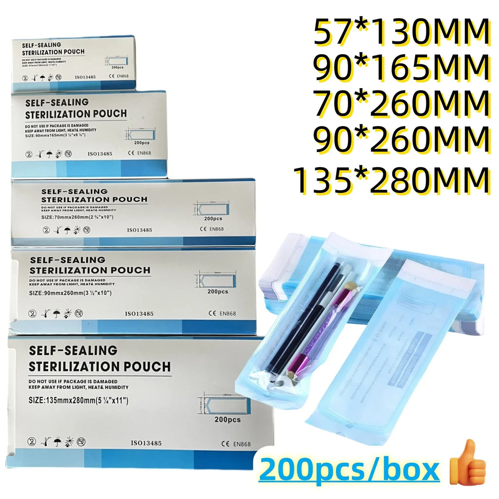 Self-Sealing Sterilization Pouches 5 Sizes | Medical-Grade Box Sterilization Pouches Qme