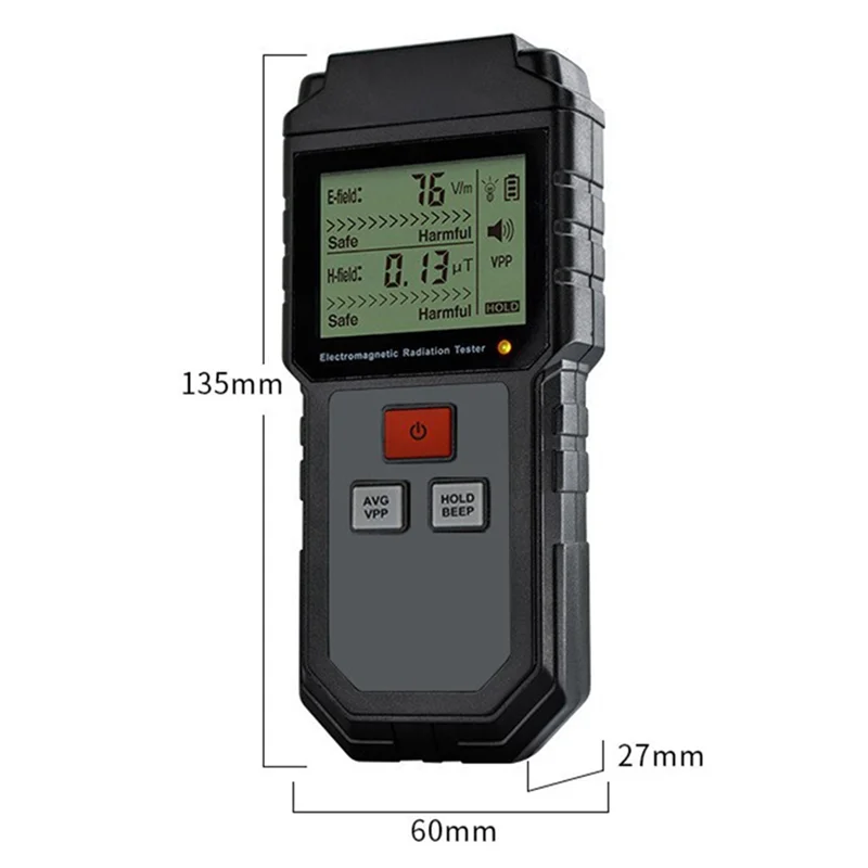 EMF Electromagnetic Radiation Detector – Electric Field Survey Meter EMF Radiation Detector Qme