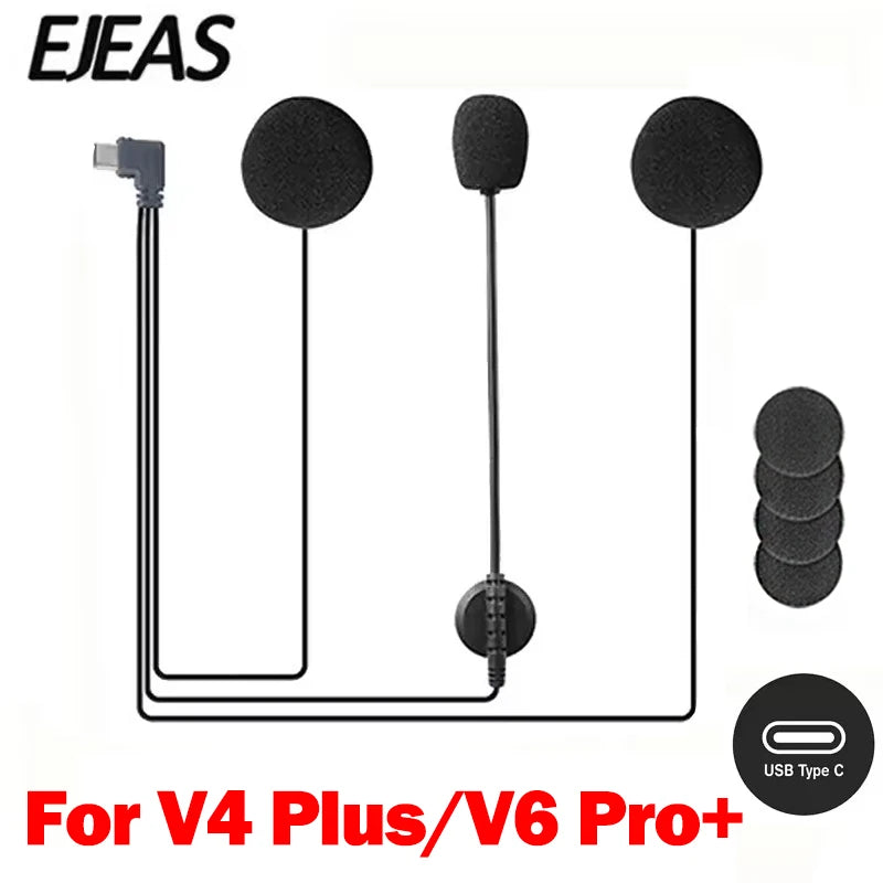 EJEAS V6 PRO V4 PLUS Motorcycle Helmet Bluetooth Headset Kit Helmet Intercom Headset Qst