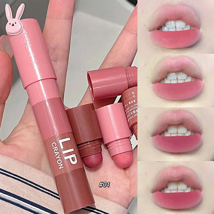 Velvet Matte Crayon Lipstick – Long-Wear Pink & Red Matte Crayon Lipstick Qme Pink GX1068-01