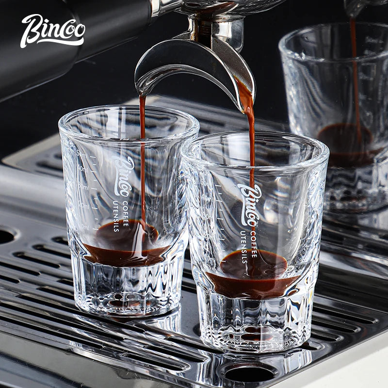 Bincoo 50ml Glass Espresso Measuring Cup with Scale Espresso Measuring Cup Qst