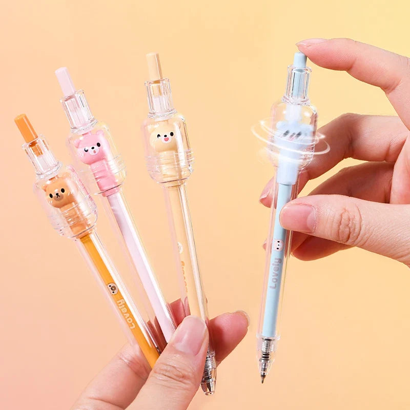 Wishing Bear Fidget Spinner Gel Pen Set – 4 Cute Novelty Pens Novelty Gel Pen Set Qme