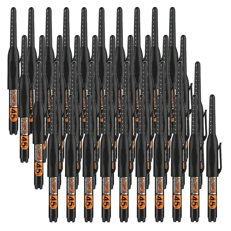 Waterproof Deep Hole Marker Pen – Long Nib Carpenter Pen Carpenter Marker Pen Qme 40pcs black pen