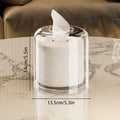 Transparent Round Acrylic Tissue Box | Desktop Napkin Holder Acrylic Tissue Box Qme Rotundity