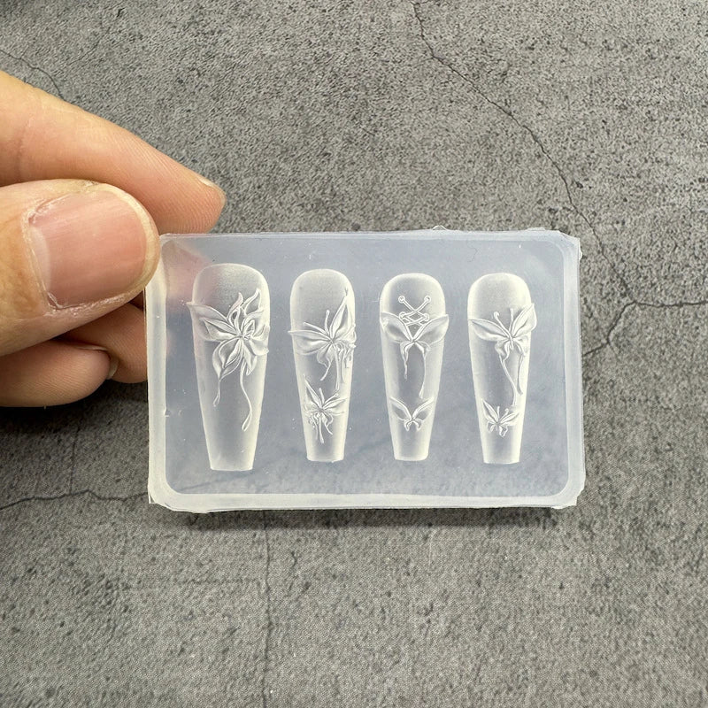 3D Silicone Lotus Leaf Nail Mold | DIY Nail Art Template