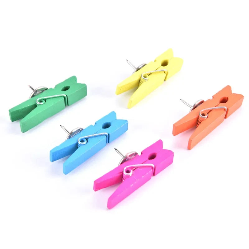 Decorative Wooden Push Pin Clips for Cork & Bulletin Boards Decorative Push Pins Qme
