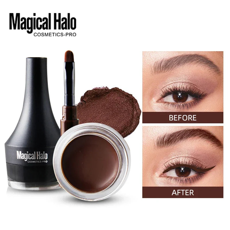 Qme Waterproof Tinted Eyebrow Pomade Gel with Brush Eyebrow Pomade Gel Qme