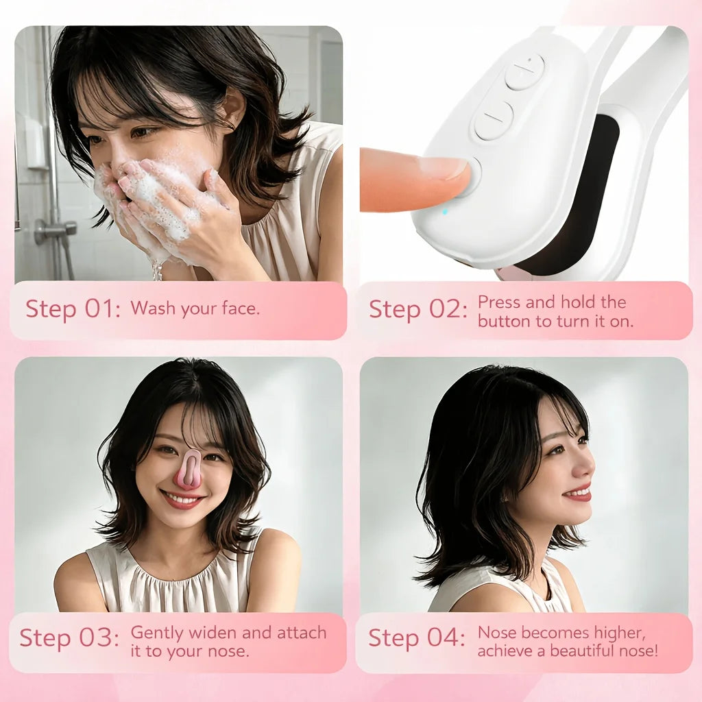 EMS Microcurrent Nose Shaper Clip – 6 Modes, 10 Levels Facial Beauty Device Qst